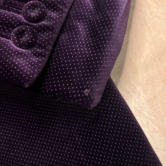 Byblos Velvet Suit Jacket Italian Made Purple Speckled Long Sleeve Formal Party - Picture 5 of 9